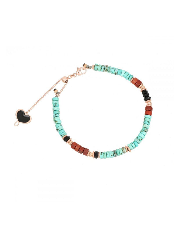 BRACCIALE TURCHESE E ROSSO