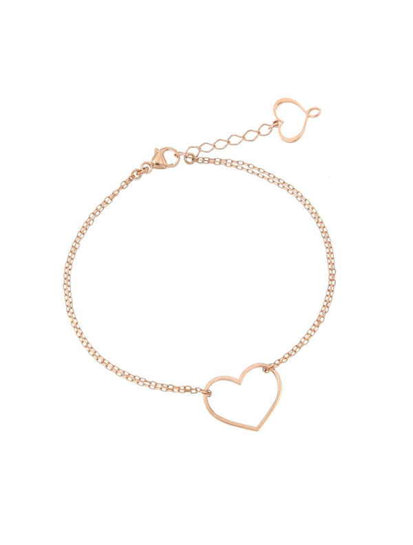 BRACCIALE DI CATENA CON CUORE TRAFORATO PICCOLO
