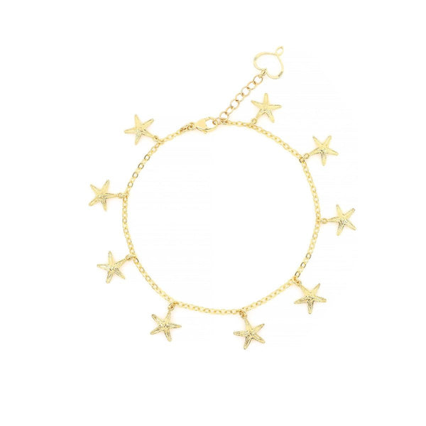 BRACCIALE CON STELLE MARINE GALVANICA ORO GIALLO