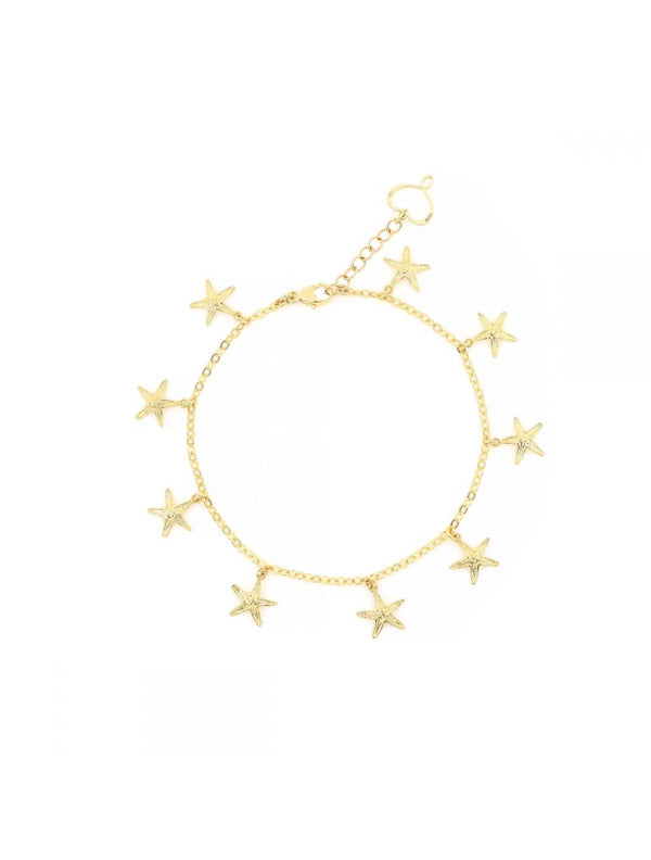 BRACCIALE CON STELLE MARINE GALVANICA ORO GIALLO