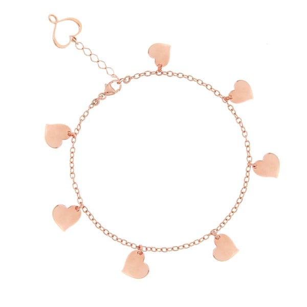 BRACCIALE DI CATENA CON SETTE CUORI