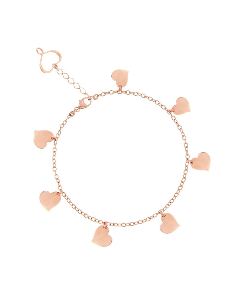 BRACCIALE DI CATENA CON SETTE CUORI