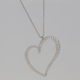 Pendente a cuore in oro bianco e diamanti ct.0,87