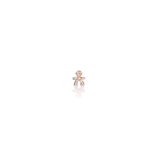 Orecchino Briciole bimbo oro rosa e pavé