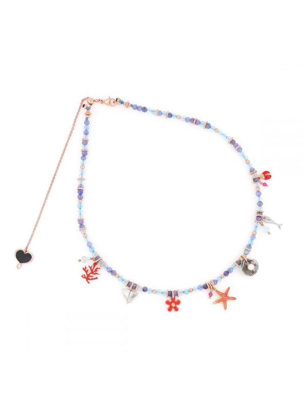 GIROCOLLO CELESTE CON CHARMS DEL MARE GHMAR