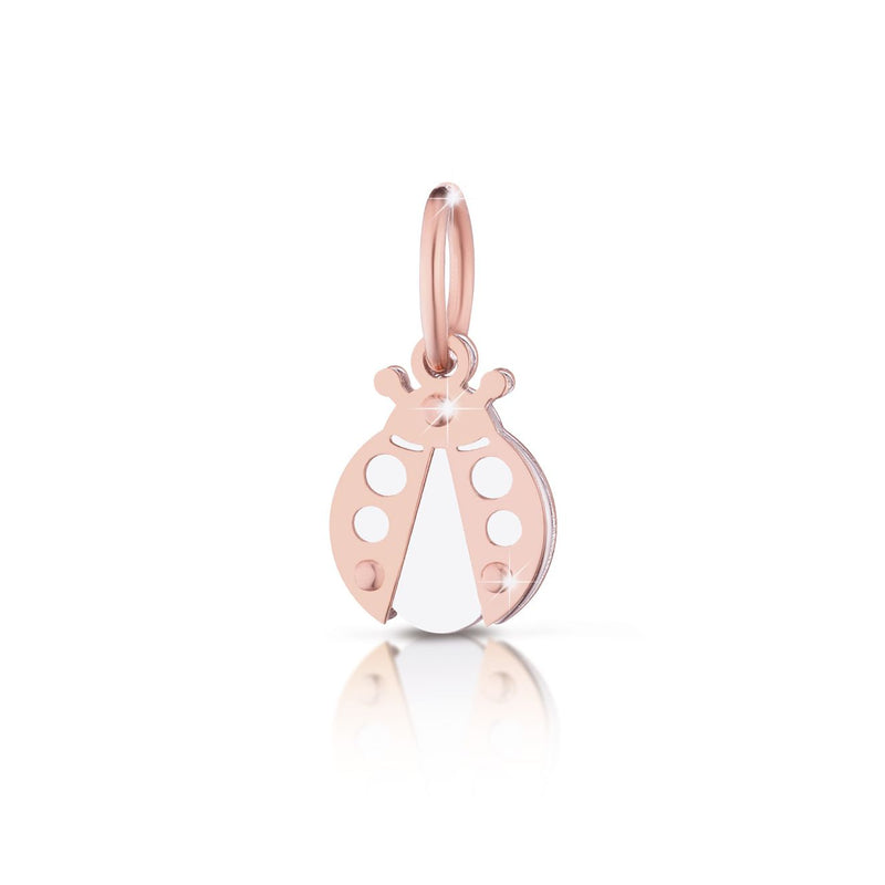 Ciondolo Lock Your Love coccinella in oro rosa e argento