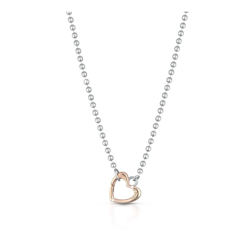 Collana Lock Your Love in argento moschettone a forma di cuore in oro rosa