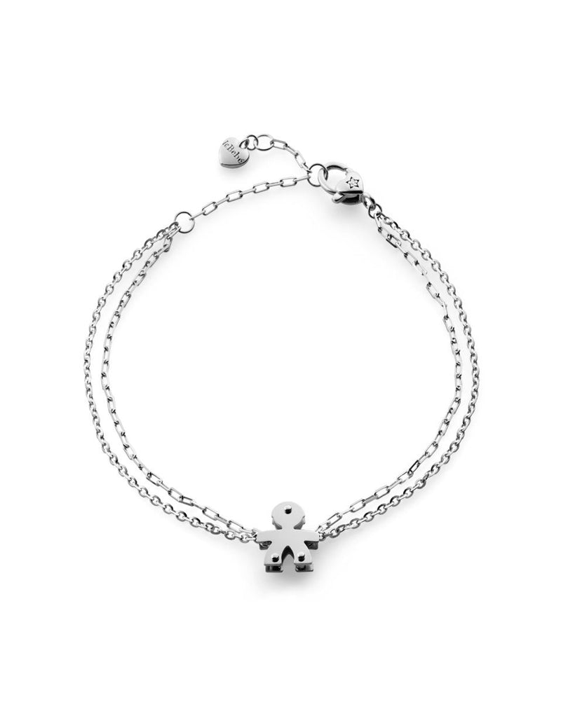 I MINI ♡ BRACCIALE BIMBO ORO BIANCO E DIAMANTINO