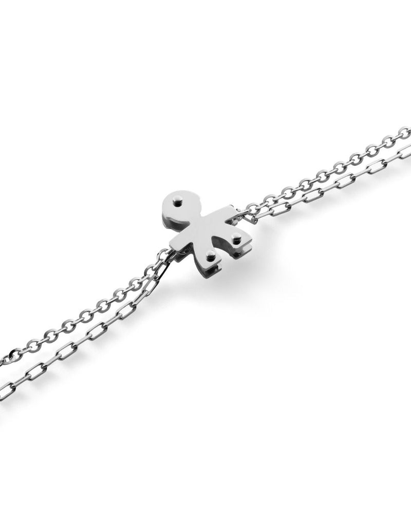 I MINI ♡ BRACCIALE BIMBO ORO BIANCO E DIAMANTINO