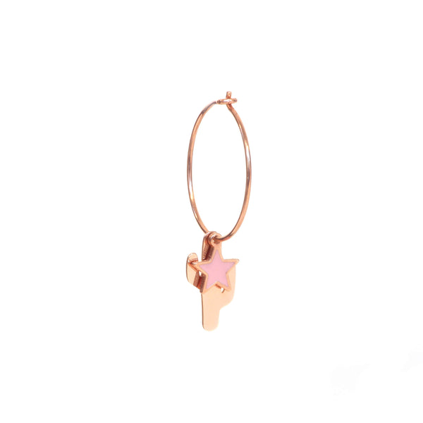 ORECCHINO CACTUS E STELLA IN SMALTO ROSA ORCOA2CS