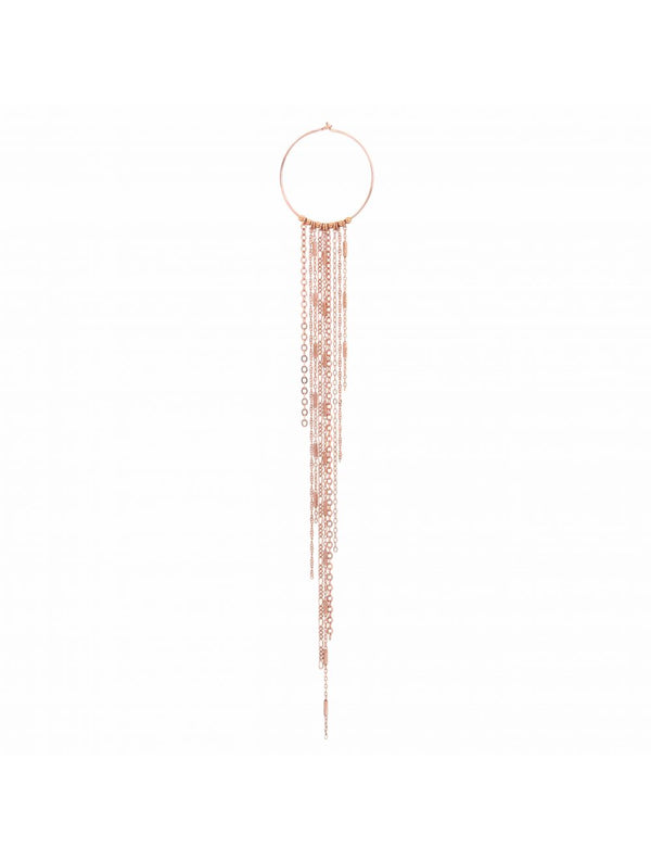 ORECCHINO A CERCHIO CON LUNGA CASCATA DI CATENE ORDIV3CT