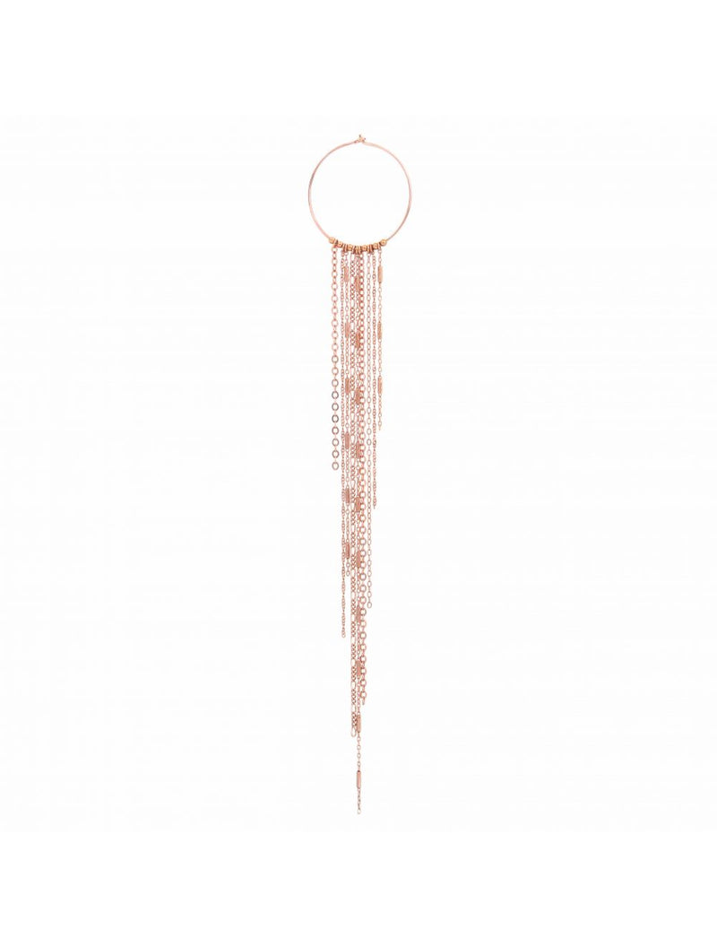 ORECCHINO A CERCHIO CON LUNGA CASCATA DI CATENE ORDIV3CT