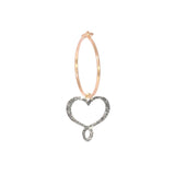 ORECCHINO 18KT CUORE MAMAN POLVERE DIAMANTI CROMO ORPOW9MK