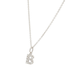 Pendente iniziale B in oro bianco e diamanti