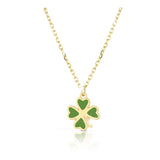 Collana in oro giallo con quadrifoglio smaltato