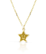 Collana in oro giallo con stella smaltata