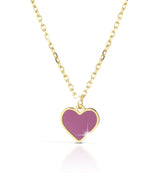 Collana in oro giallo con cuore smaltato