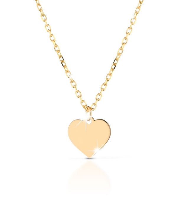 Collana in oro giallo con cuore smaltato
