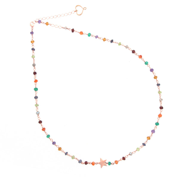 GIROCOLLO CON PIETRE MULTI COLOR E STELLA IN LASTRA RP003MU