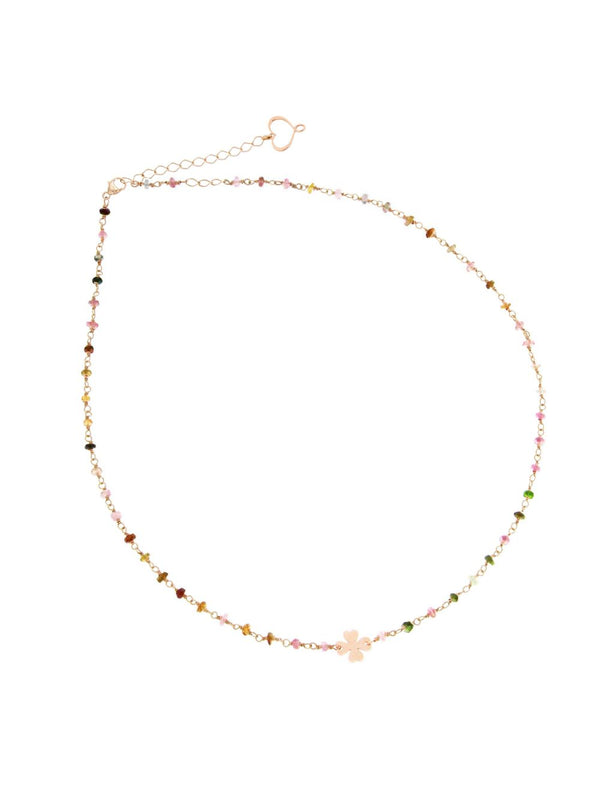 ROSARIO TORMALINA MULTICOLOR E QUADRIFOGLIO RP009TO
