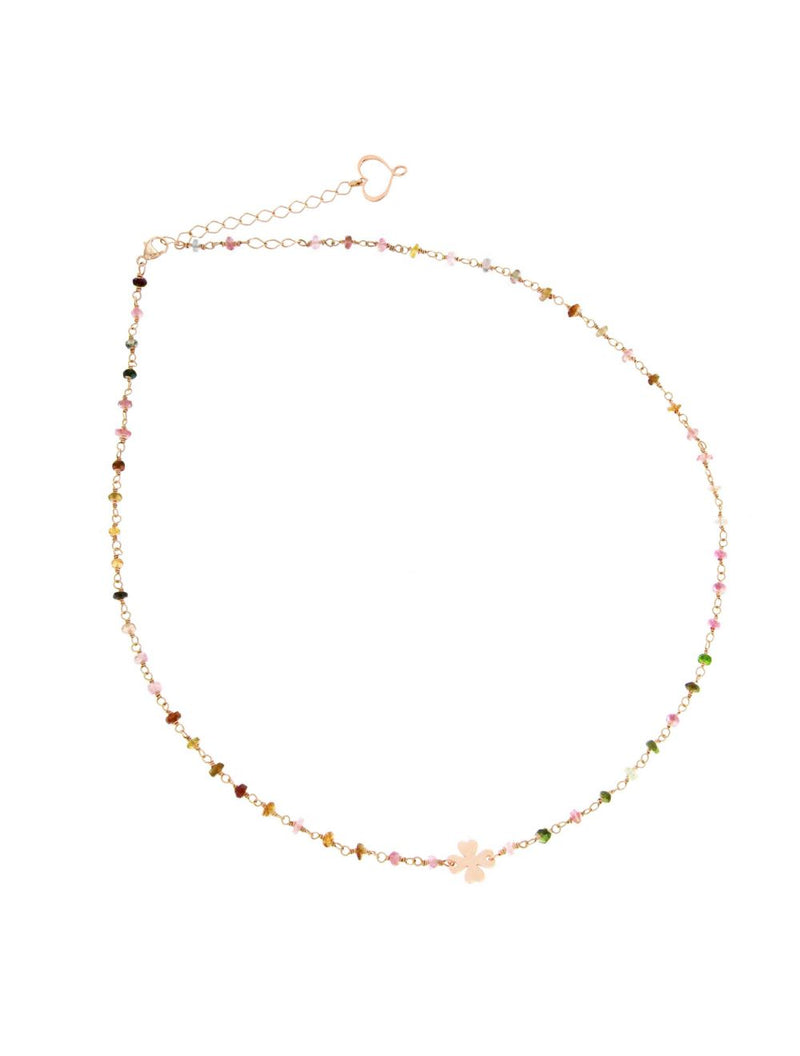 ROSARIO TORMALINA MULTICOLOR E QUADRIFOGLIO RP009TO