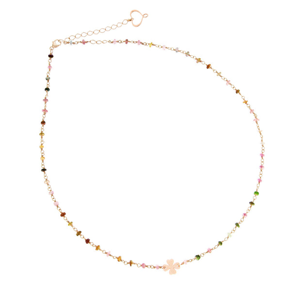 ROSARIO TORMALINA MULTICOLOR E QUADRIFOGLIO RP009TO