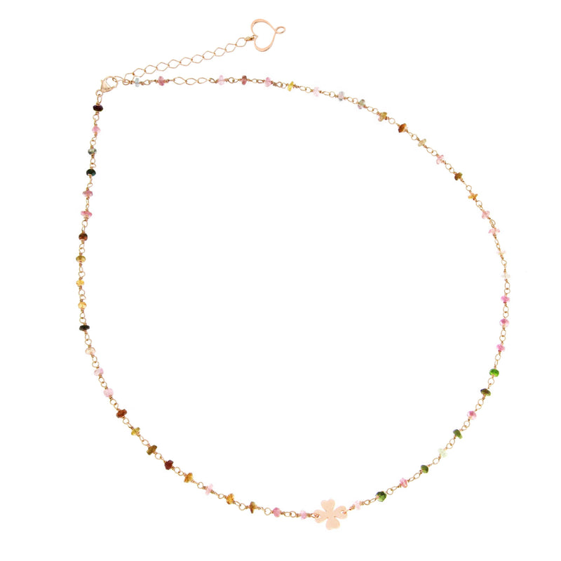 ROSARIO TORMALINA MULTICOLOR E QUADRIFOGLIO RP009TO